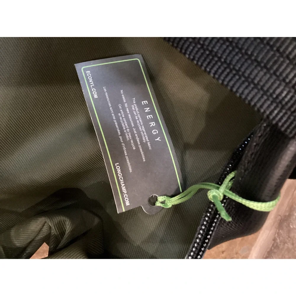 Longchamp Le Pliage Energy Recycled Canvas Backpack Khaki Green 10166HSR892 New